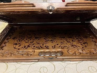 Спортивный инвентарь: Əl oyma naxışlı taxta nərd taxtası - Material: bərk ağac, cilalı səth — 6