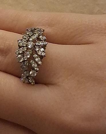 bijuteri: Zinət dəsti – üzük və sırğalar - Dizayn: Yarpaq-motifli daşlı — 3