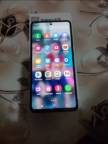 elektron dis fircasi qiymeti: Samsung Galaxy A72, 128 GB, rəng - Ağ, Barmaq izi — 1