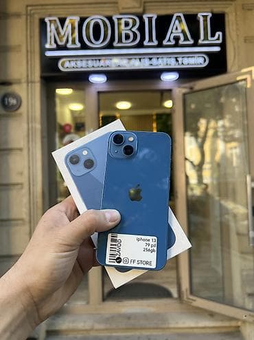 apple ipad 13: IPhone 13, 256 GB, Mavi, Zəmanət, Simsiz şarj, Face ID — 1