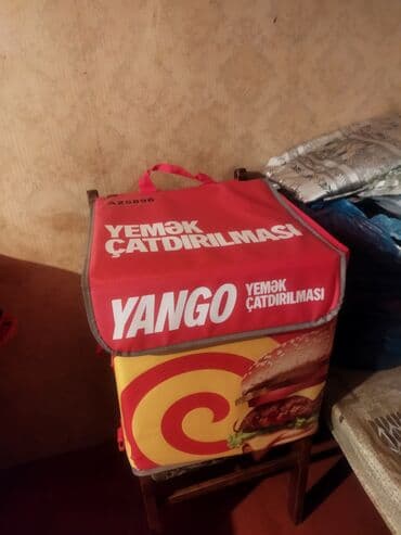 YANGO yemək çatdırılması üçün izotermik çanta - Rəng: qırmızı/sarı — 3