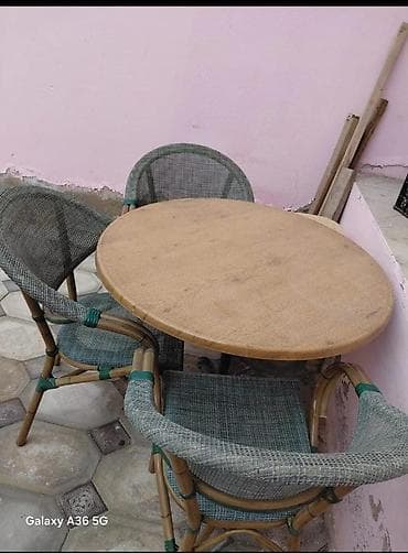 ikinci el qaplar: F54Endirim olundu🛑Masa +3 stul heyetbağ ucun 230 AZN satılır alinib — 1