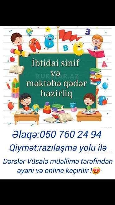 müəllim: İbtidai sinif müəllimi, 1-2 illik təcrübə, Tam iş günü — 1