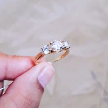 qaş sabitləyici: Nişan, Üzük, Sarı qızıl, 585 Əyar — 2