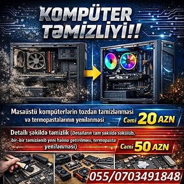 personal kompüter: Kompüter Təmizliyi ⭐Masaüstü Kompüterlərin tozdan təmizlənməsi və — 1