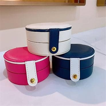 Kompakt zərgərlik çantası/şkatulka - Forma: dairəvi və kvadrat