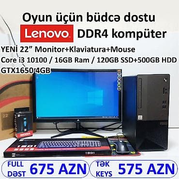 lenovo gaming 3: MÜVƏQQƏTİ ŞOK ENDİRİM!!! ⭐Tək Sistem Bloku - 575 AZN ⭐KOMPLEKT CƏMİ - — 3