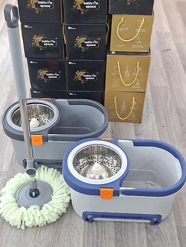 su çən: Döner mexanizmalı spin mop dəsti - İki bölməli vedrə: yuma bölməsi və — 1