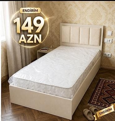 Tək nəfərlik çarpayı və döşək dəsti - Ölçü: təxmini 90x190 sm (tək