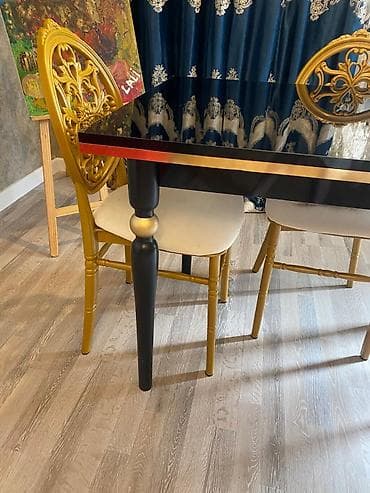 balkon stul: Mətbəx üçün, Açılmayan, Dördbucaq masa, 4 stul — 8