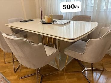 Qonaq otağı üçün, İşlənmiş, Kvadrat masa, 6 stul