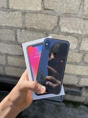 4s iphone: IPhone X, 64 GB, Space Gray, Zəmanət, Simsiz şarj, Face ID — 1