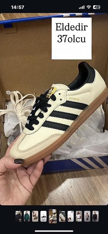 savis krem e: Adidas Samba idman ayaqqabısı - Model: Samba - Rəng: krem/bej üstlük — 1