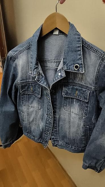 pencek qara: Cins gödəkcə - Material: qalın denim (mavi yuyulmuş effektli) - — 1