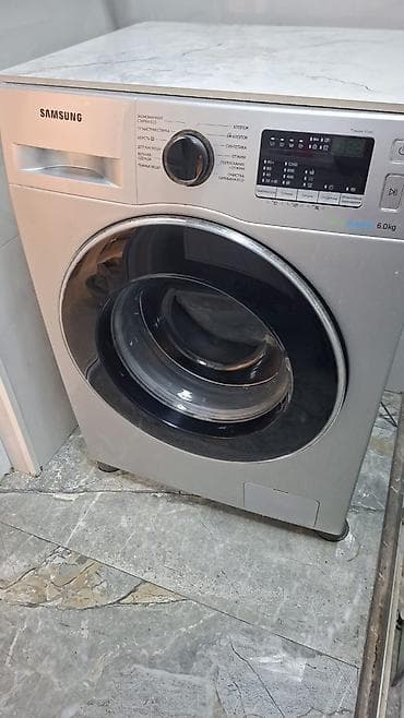 Sağlamlıq və gözəllik: Samsung paltaryuyan maşın – ön yükləməli, gümüşü korpus, ecobubble 6kg — 1
