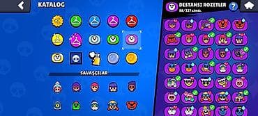 oyun alanı: Brawl Stars oyun hesabı. Hesabın ekran görüntülərinə əsasən aşağıdakı — 6