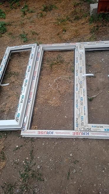 qapi pencere plastik: Yeni İkiqat şüşə paketi Plastik pəncərə, Еni: 99 sm, Uzunluğu: 124 sm — 2