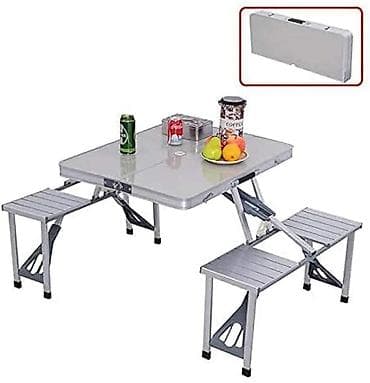 Kamping üçün özü yığılan açılan stol stul dəsti Metal versiya — 5