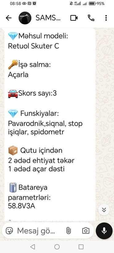 Elektrikli samokatlar: Elektrik skuter – güclü off-road model Rəng: Qara və narıncı Texniki — 5