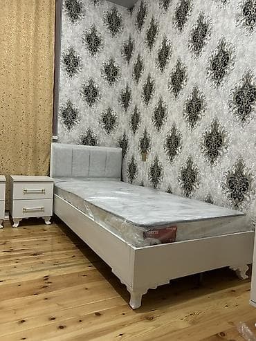 Təknəfərlik çarpayı, Bazalı, Matras ilə, Siyirməsiz — 3