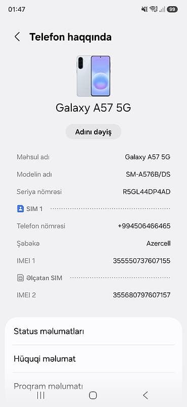 samsung a50 ucun kabrolar: Samsung Galaxy A56 5G, rəng - Ağ, Barmaq izi — 8