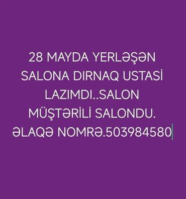 gence bolt taksi: 28 May metrosu yaxınlığında yerləşən gözəllik salonuna dırnaq ustası — 1