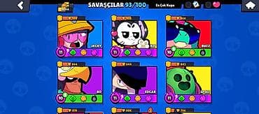 afsiant qiz: Brawl Stars oyun hesabı - Kubok sayı: 36,098a - Qızıl: 5,000 - Cems — 8