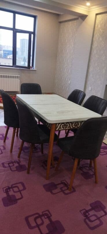 mətbəx stol: Mətbəx üçün, Yeni, Açılan, Dördbucaq masa, 4 stul — 6