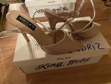 женские золотистые туфли: Tuflilər, Ölçü: 39, rəng - Qızılı, Yeni — 2