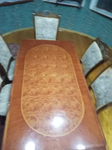 qoşa taxt: Qonaq otağı üçün, Oval masa, 6 stul — 4