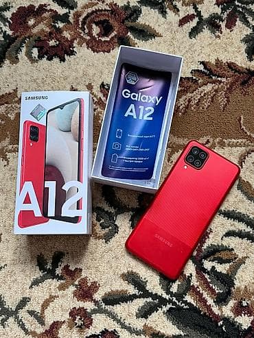070 211 nomreler: Samsung Galaxy A12, 32 GB, rəng - Qırmızı, Barmaq izi — 1