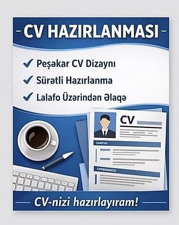 online is vakansiya: Xidmət: CV hazırlanması (Canva ilə modern dizayn) Təsvir: - Peşəkar — 1