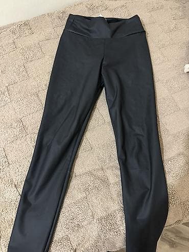 Qadınlar üçün qara leggings - Model: hündür belli, tam uzunluq -