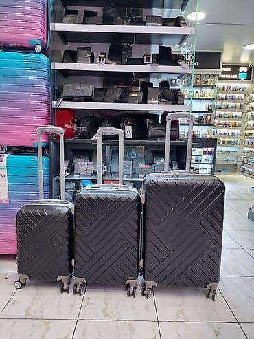 ildirim oturucu: 3-lü sərt korpuslu səyahət çamadan dəsti - Ölçülər: kiçik, orta və — 1