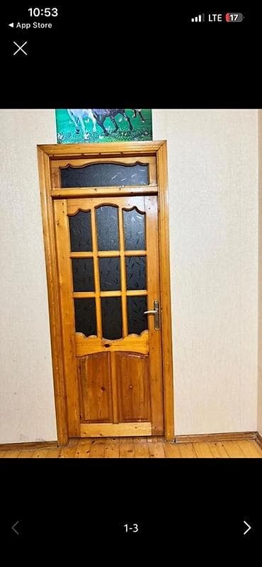 lan kabel satilir: Taxta otaq qapısı - Material: təbii ağac (laklanmış), çərçivə və — 1