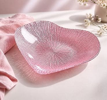 decoria: EMSAN Made in Türkey — Meyvə qabı Şüşə dekorativ qab – ürək formalı — 1