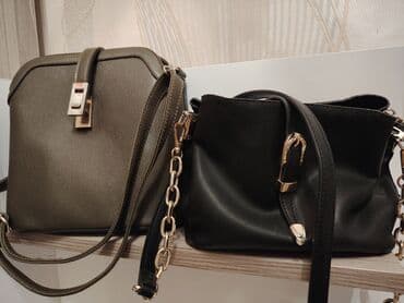 berk soyuqdeyme: İki ədəd qadın çantası dəsti - Model: şəhər stilində çiyin/xaçdan — 3