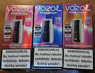 Vozol Star 20000 birdəfəlik elektron siqaret Xüsusiyyətlər: - Ekran — 1