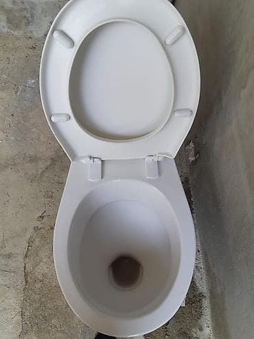 unitaslar: Unitaz – keramik, ağ rəngdə, oturacaq və qapaq dəsti ilə əla — 3