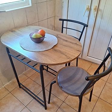 Для кухни, Нераскладной, Овальный стол, 2 стула — 2