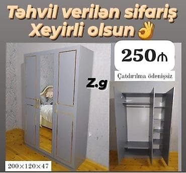 kombi ucun dolab: *Dolab 3 qapılı* ✔️250Azn Yeni və sifarişlə ✔️İstehsal Rusiya Laminat — 1