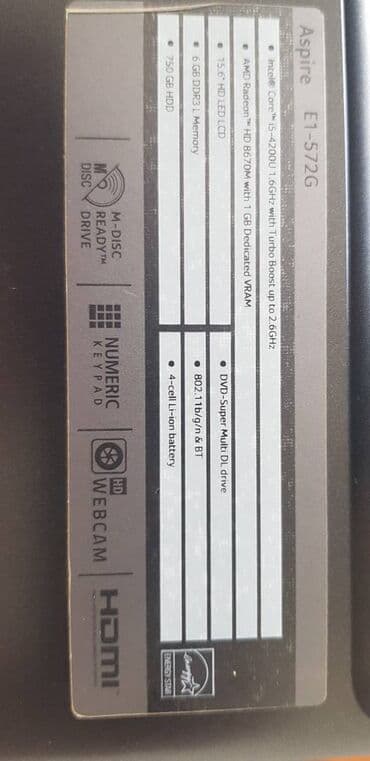 Kompüter ehtiyyat hissələri: İşlənmiş Acer 15.6 ", Intel Core i5, 256 GB, Ünvandan götürmə — 5