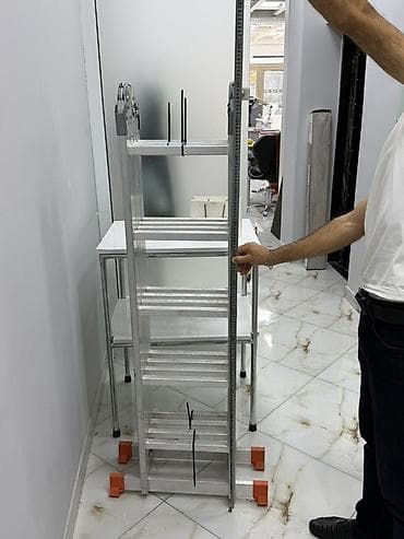 nerdivan satilir: Alüminium çoxfunksiyalı qatlanan nərdivan - Material: yüngül və — 1