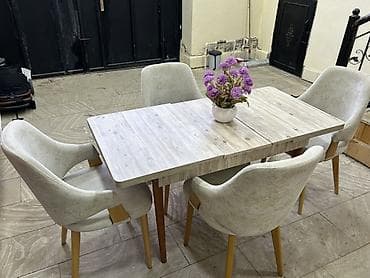 oturaca: Mətbəx üçün, Açılan, Dördbucaq masa, 4 stul — 1