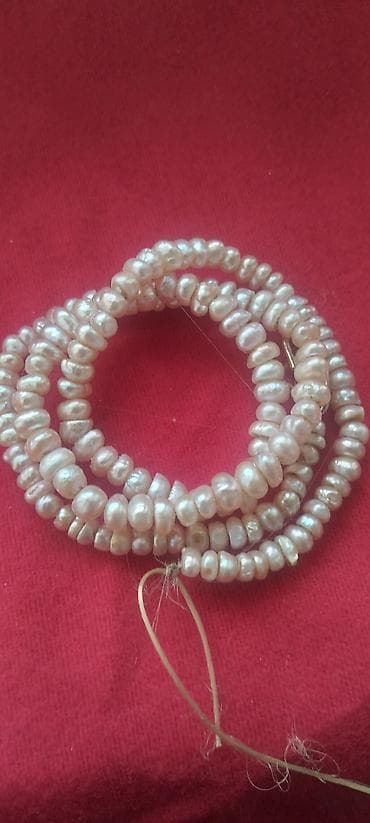 mirvari canta: Təbii incilərdən düzülmüş sap - Material: təbii şirəli inci — 1