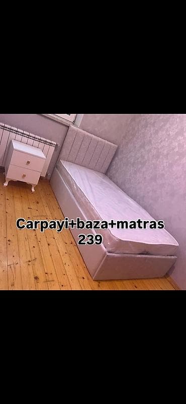taxta qapi sekilleri: Tək nəfərlik çarpayı dəsti – çarpayı + baza + matras - Ölçü: tək — 1