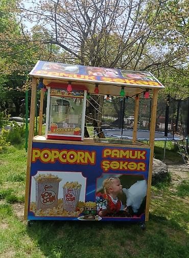 Popkorn, Şirin Pambıq aparatı və köşkü – mobil satış stendi -