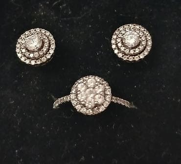 dini uzuk: Dəstə daxildir: Üzük, Sırğa, Gümüş, 925 Əyar, 5 g — 1