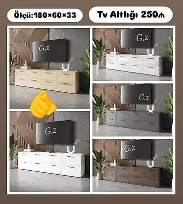 Düz TV altlığı, Polkalı, Laminat