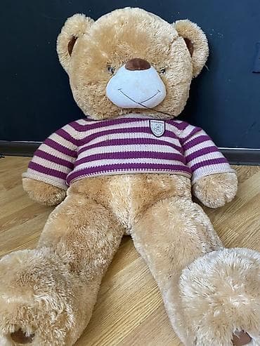 lazer oyuncaq: Böyük ölçülü plyuş ayı oyuncağı - Rəng: açıq qəhvəyi xəz, ağ burun — 1